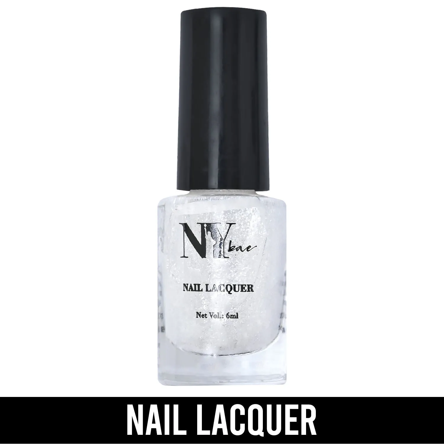 NY Bae Nail Lacquer, Glitter | Shimmer Paint | Chip Resistant Polish | Highly Pigmented - Madison Square Moonlight 18 (6 ml)