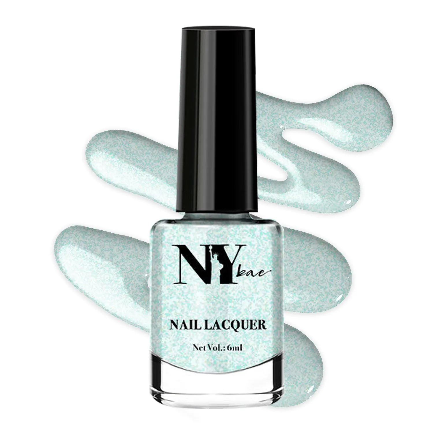 NY Bae Nail Lacquer, Glitter | Shimmer Paint | Chip Resistant Polish | Highly Pigmented - Metropolitan Moonlight 19 (6 ml)