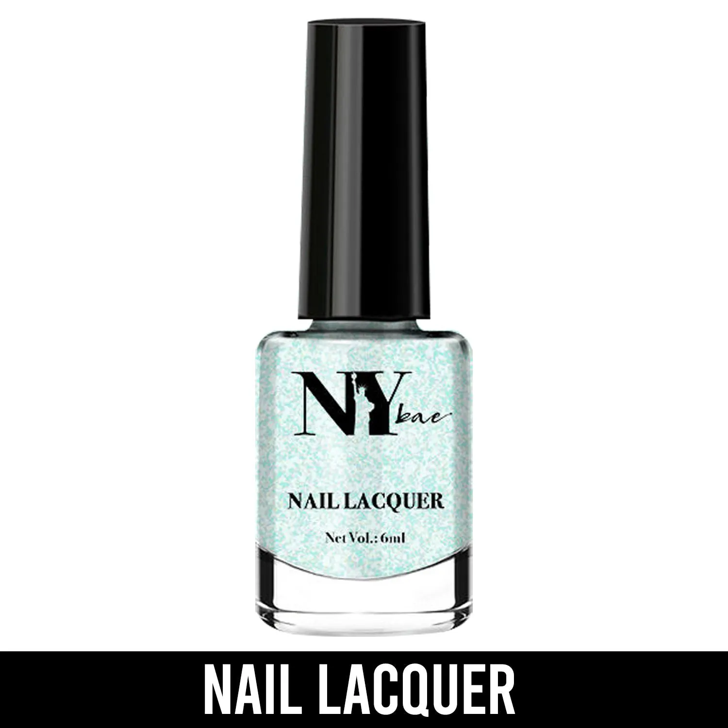 NY Bae Nail Lacquer, Glitter | Shimmer Paint | Chip Resistant Polish | Highly Pigmented - Metropolitan Moonlight 19 (6 ml)