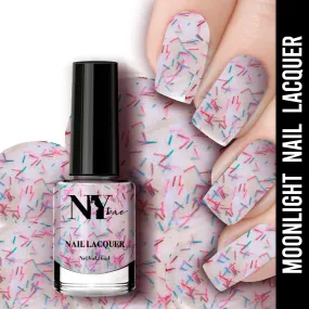 NY Bae Nail Lacquer, Glitter | Shimmer Paint | Chip Resistant Polish | Highly Pigmented | Pink - Liberty Lady Moonlight 21 (6 ml)