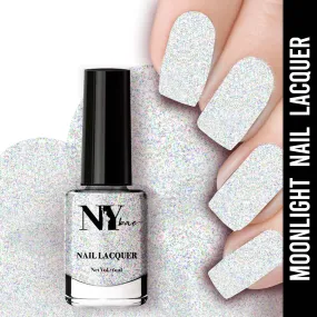 NY Bae Nail Lacquer, Glitter | Shimmer Paint | Chip Resistant Polish | Highly Pigmented | Silver - Queens Moonlight 20 (6 ml)