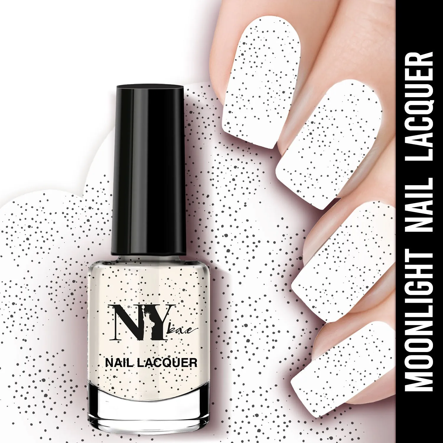 NY Bae Nail Lacquer, Glitter | Shimmer Paint | Chip Resistant Polish | Highly Pigmented | White - Brooklyn Moonlight 4 (6 ml)