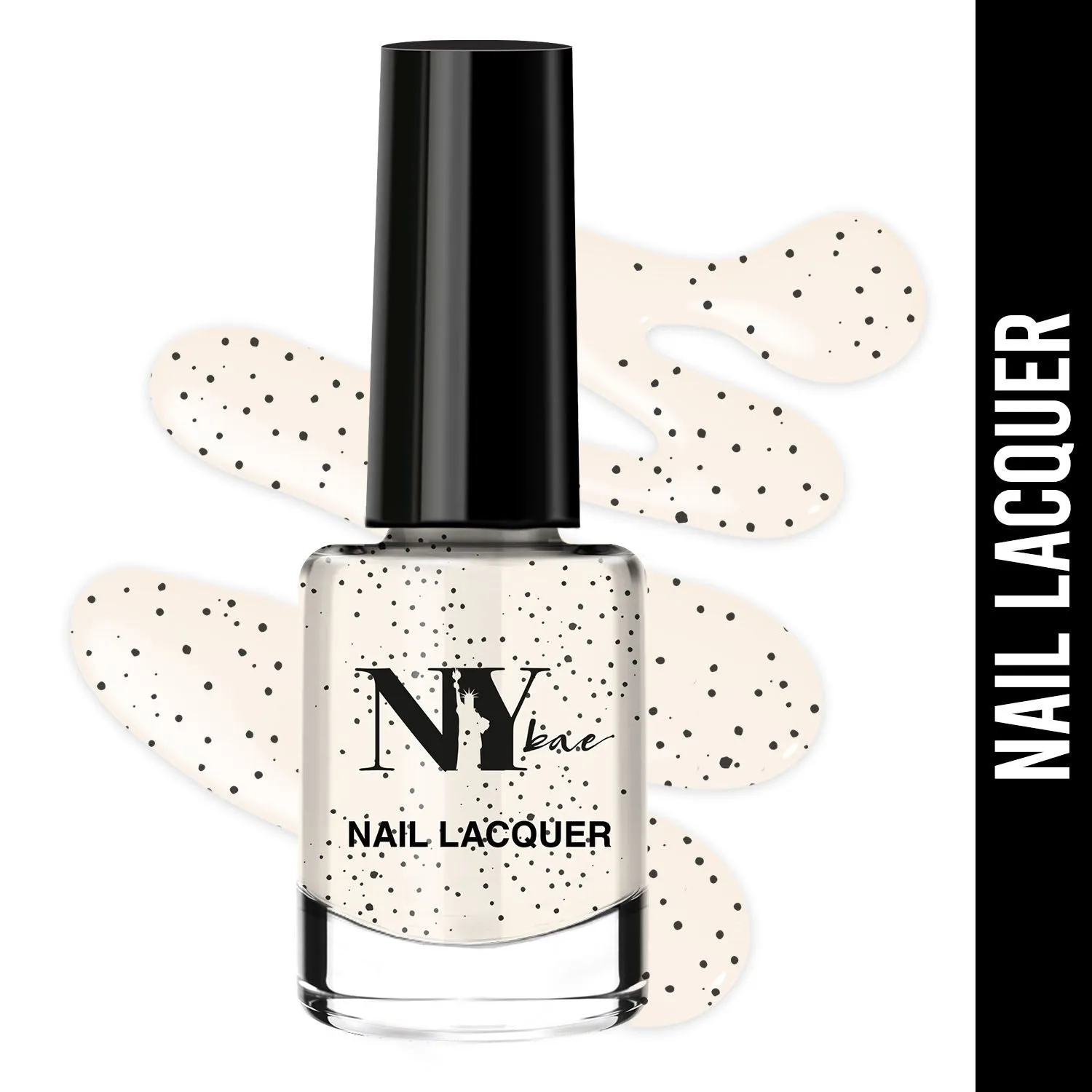 NY Bae Nail Lacquer, Glitter | Shimmer Paint | Chip Resistant Polish | Highly Pigmented | White - Brooklyn Moonlight 4 (6 ml)