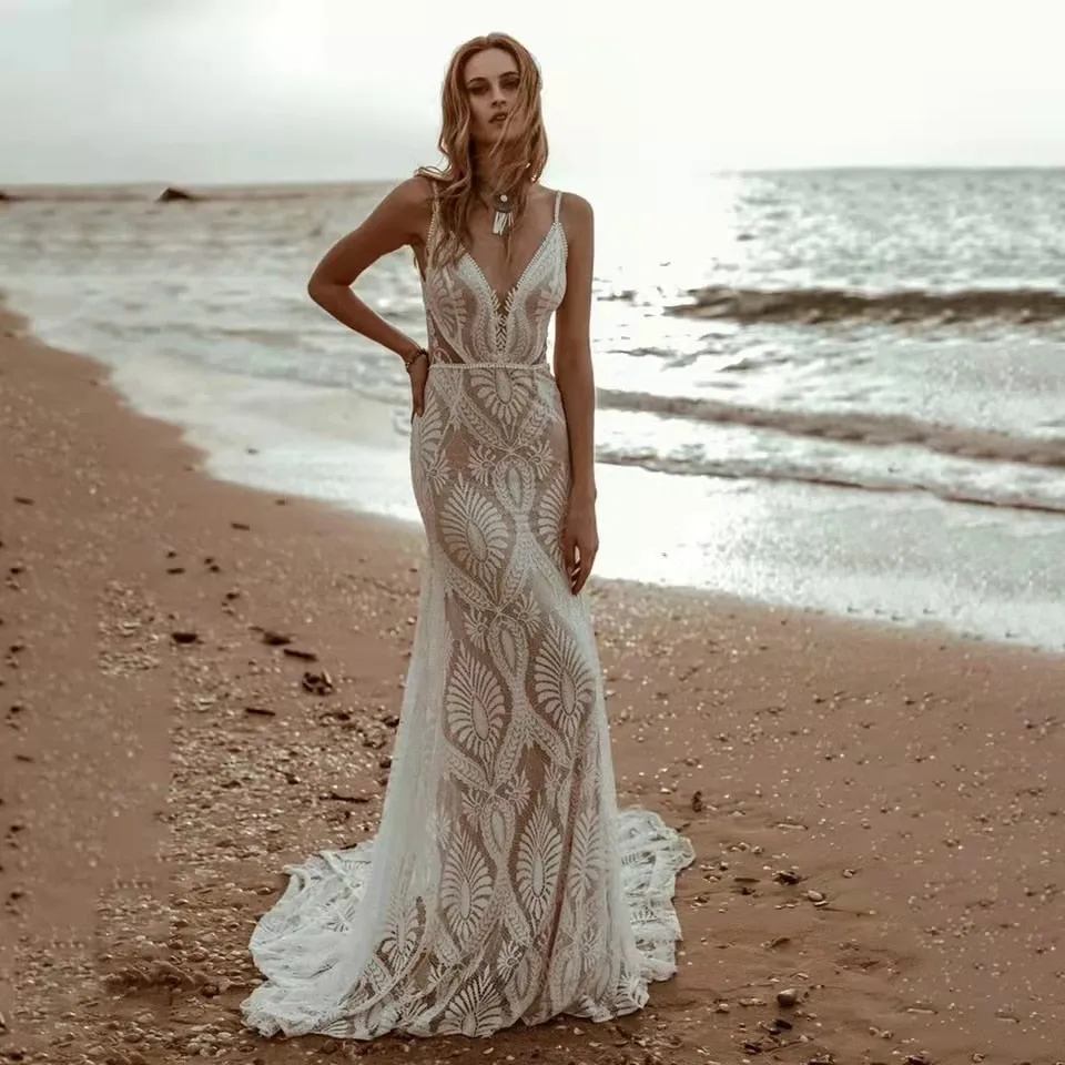 Oceanic Bohemian Bridal Gown