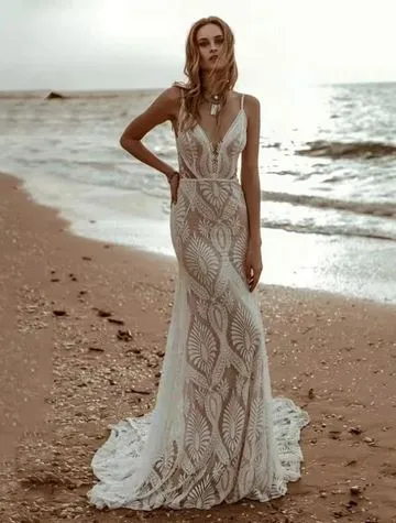 Oceanic Bohemian Bridal Gown