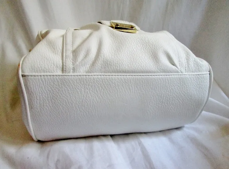 OLIVIA   JOY ZIP Vegan Faux Leather TOTE satchel shoulder bag duffle WHITE briefcase