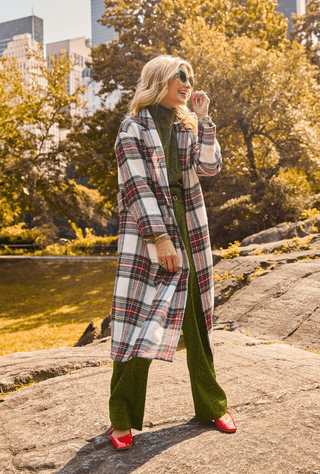 Open Car Coat - Dress Stewart Plaid