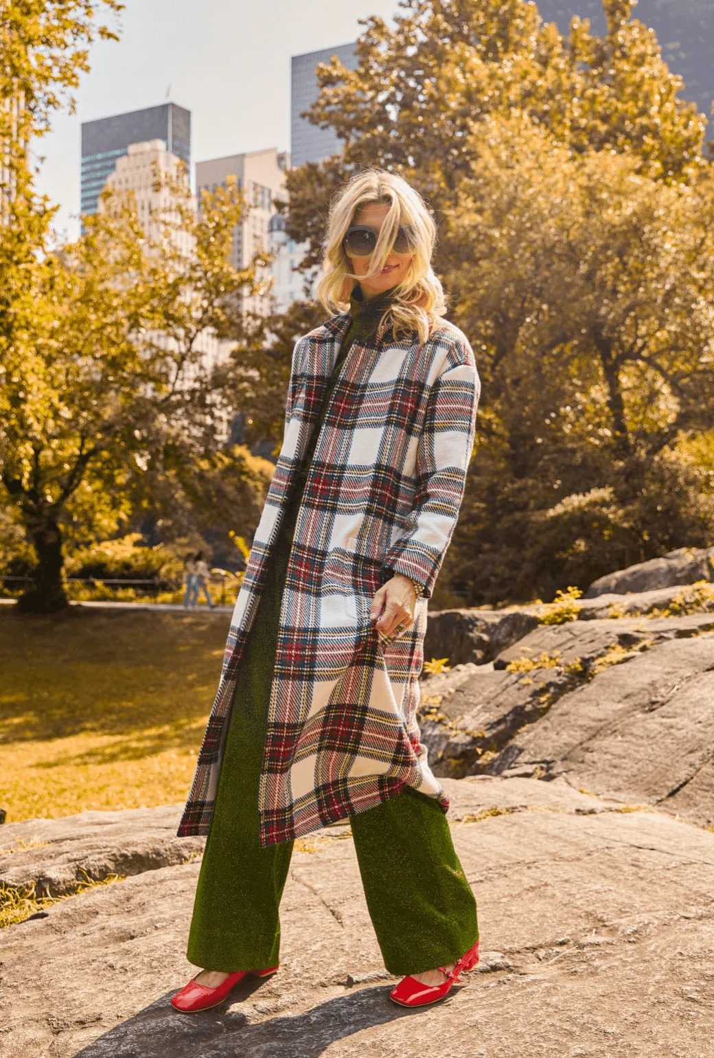 Open Car Coat - Dress Stewart Plaid