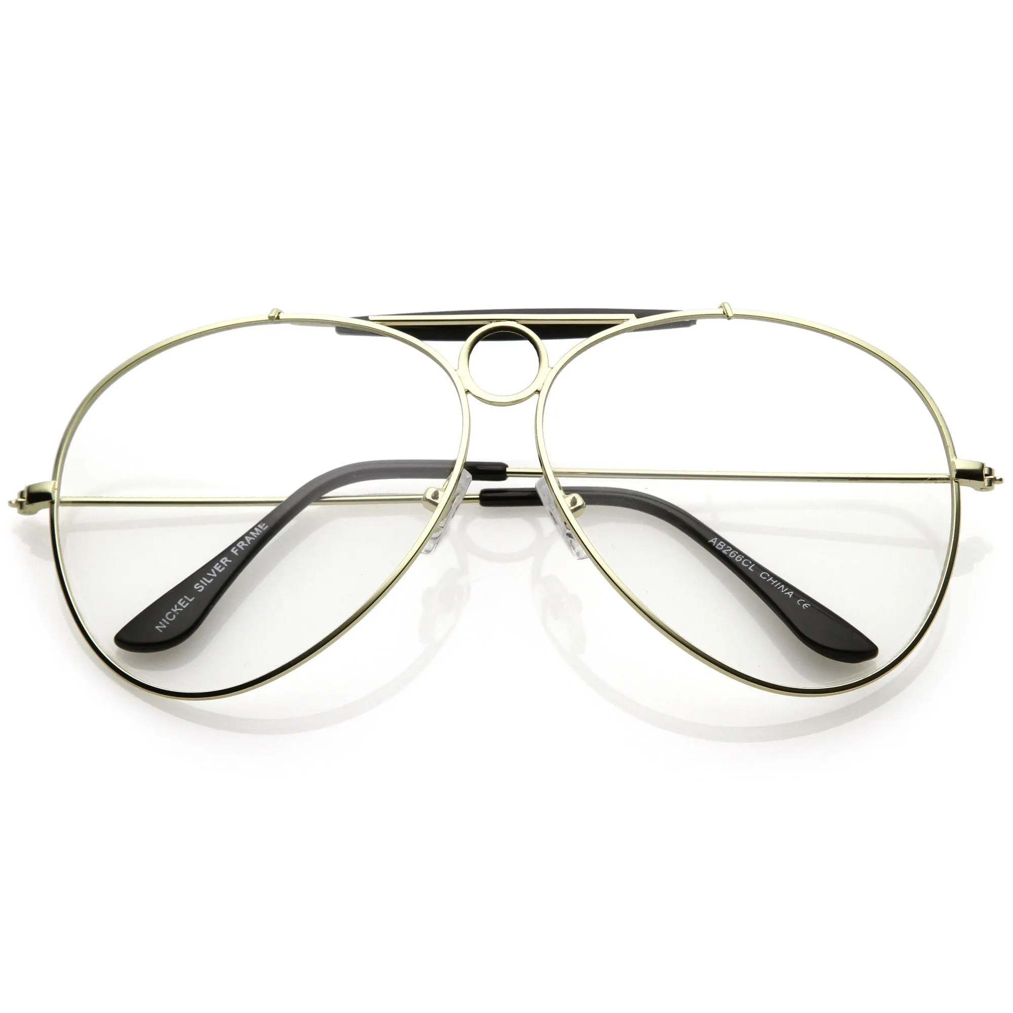 Oversize Retro Dad Fashion Clear Lens Aviator Glasses