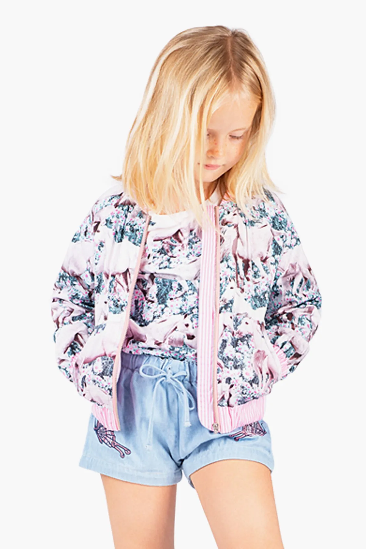 Paper Wings Dream Field Girls Bomber Jacket