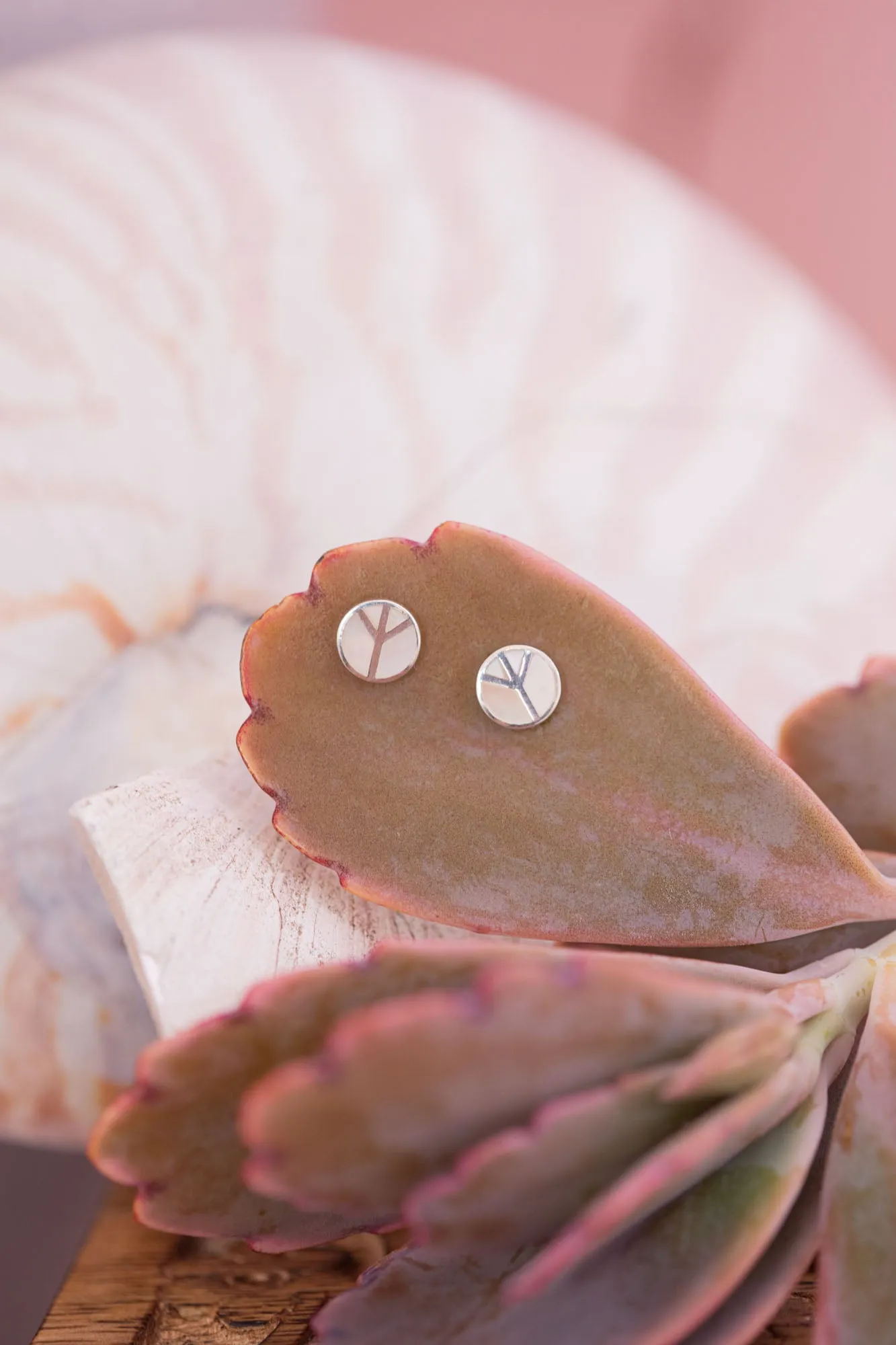 Peace Mother of Pearl Studs