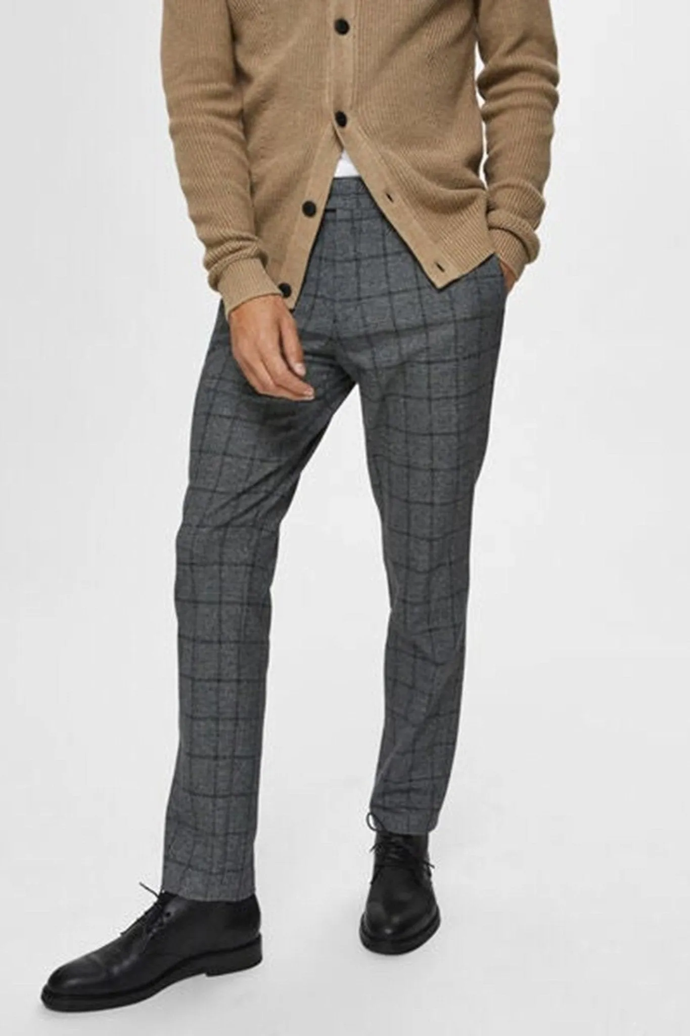 Performance Premium Trousers - Dark grey (checked)