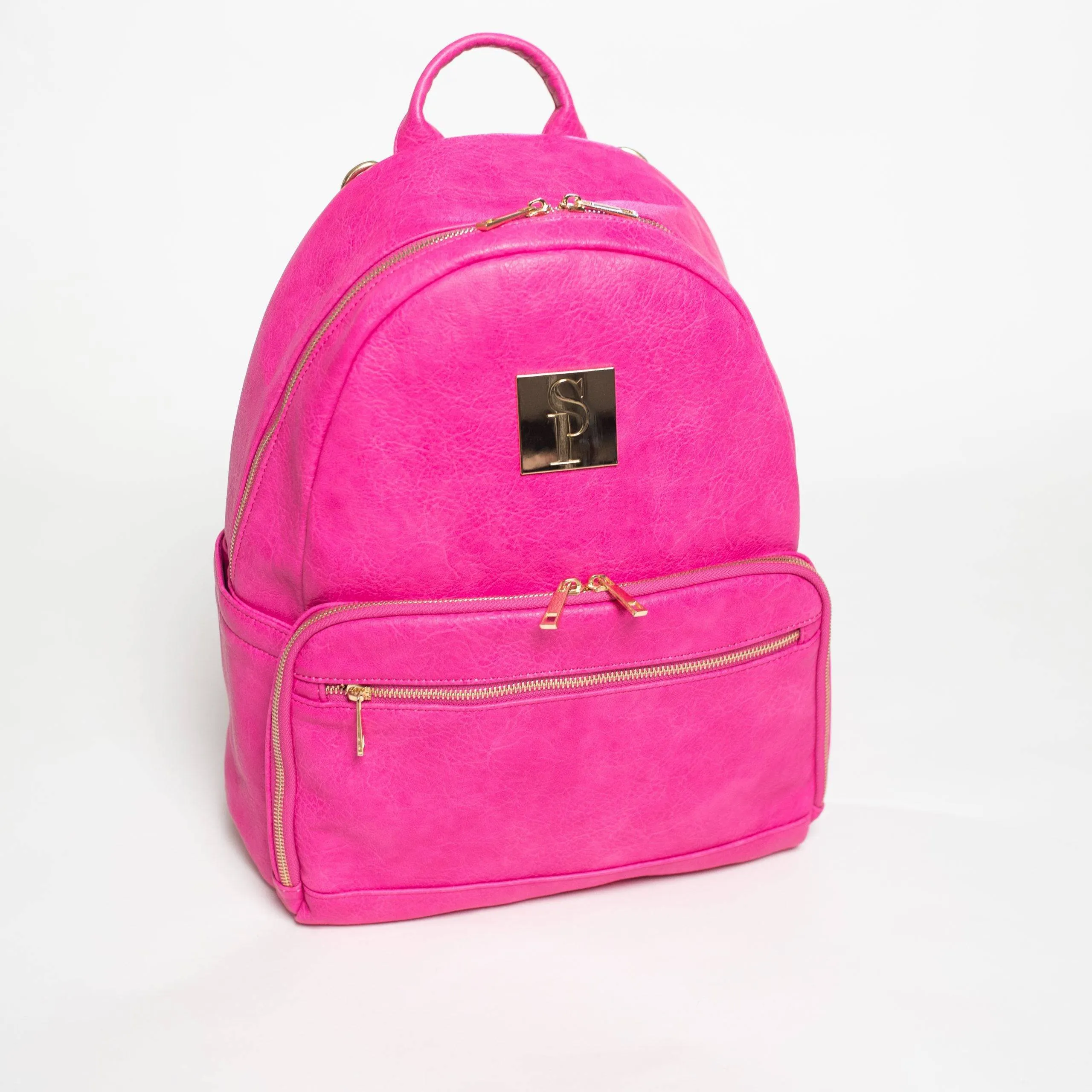 Pink Leather Carrier and Duffle Bag Set