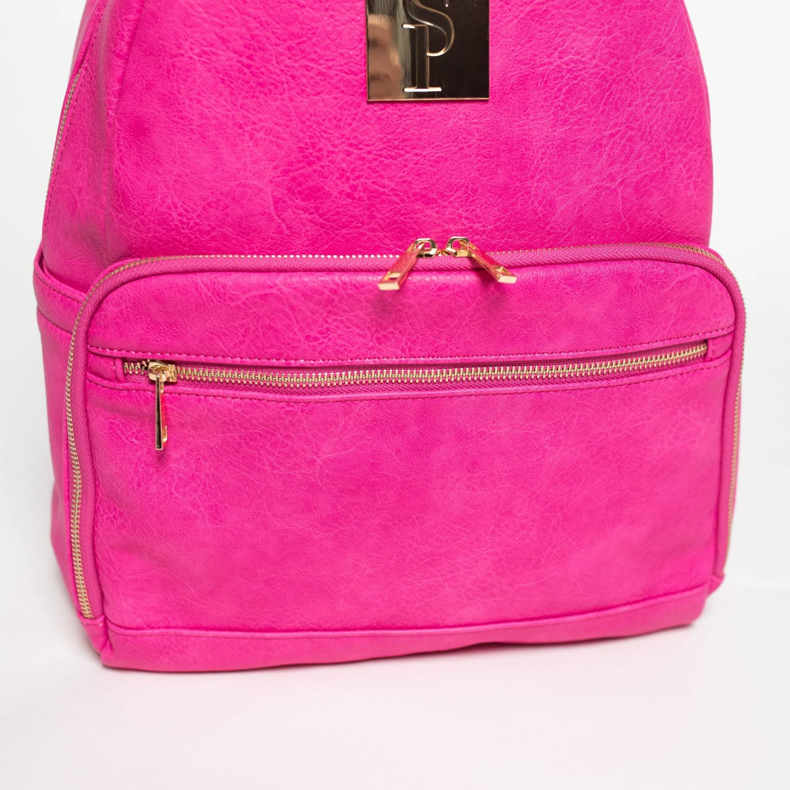 Pink Leather Carrier and Duffle Bag Set