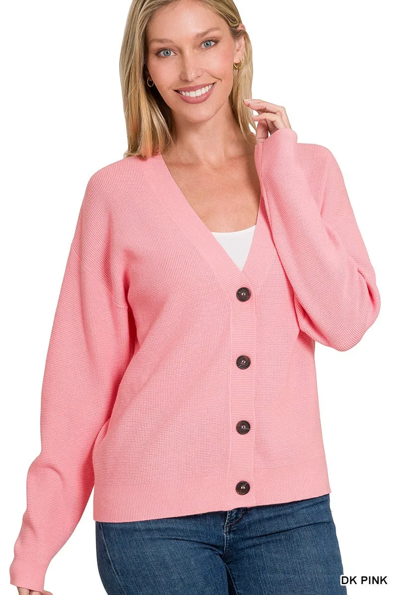 Pink Viscose Sweater Cardigan