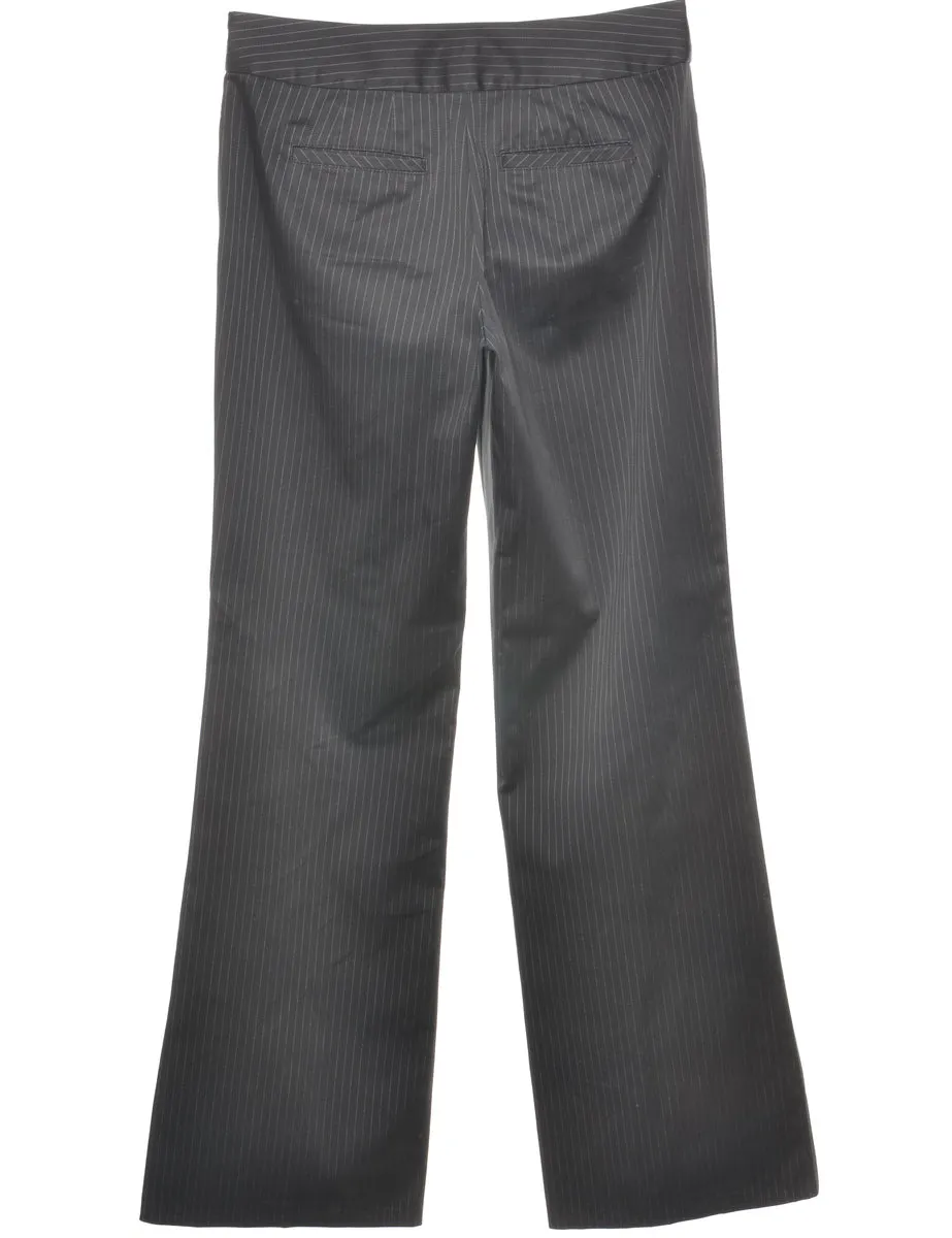 Pinstriped Black Trousers - W30 L32