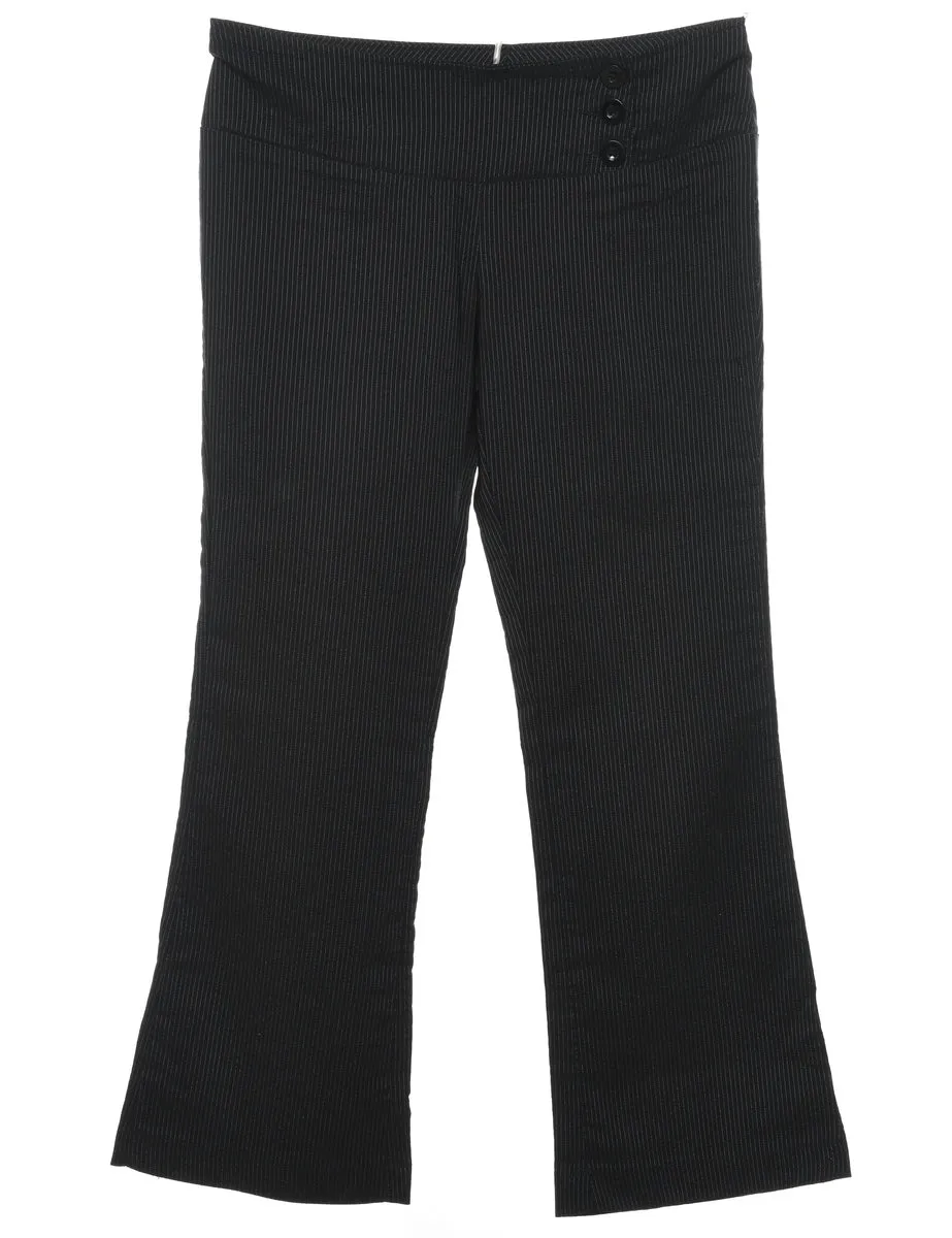 Pinstripes Black Trousers - W30 L27