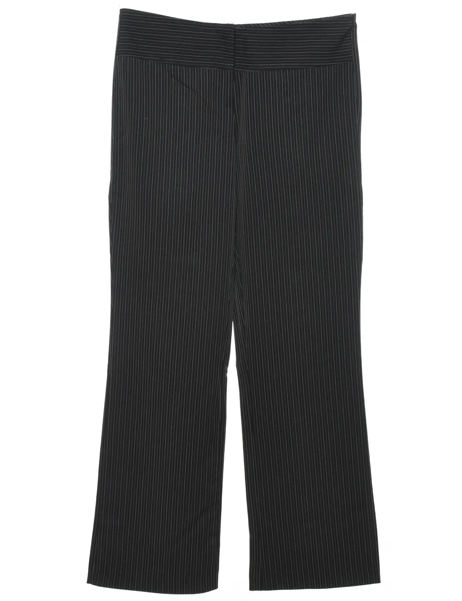 Pinstripes Black Trousers - W32 L30