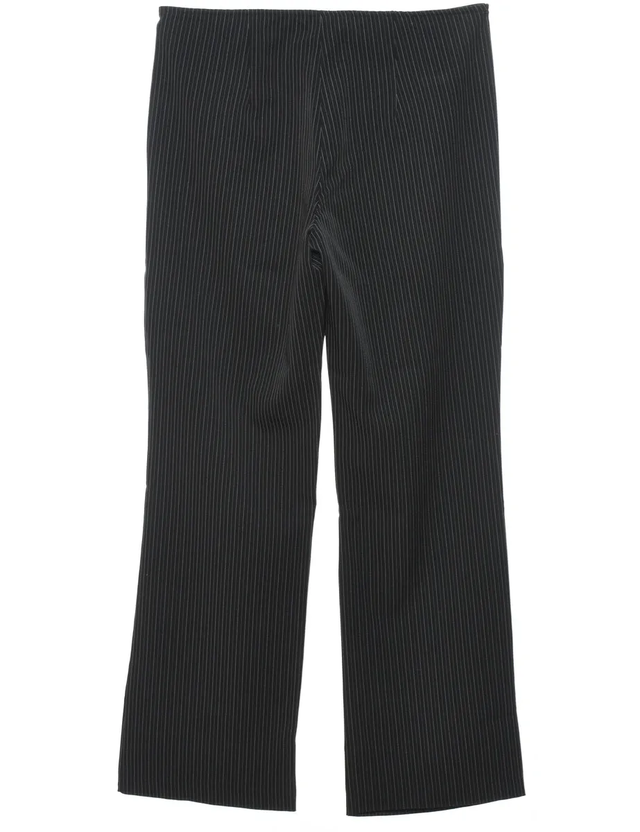 Pinstripes Black Trousers - W32 L30