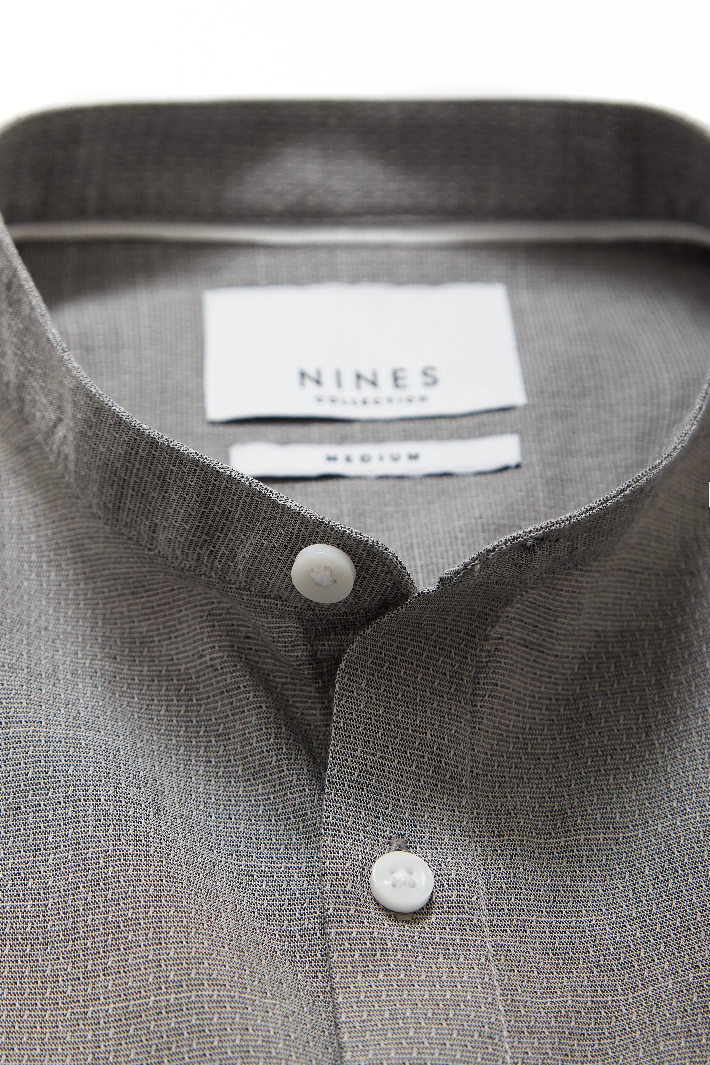 Pironi Textured Grandad Collar Shirt