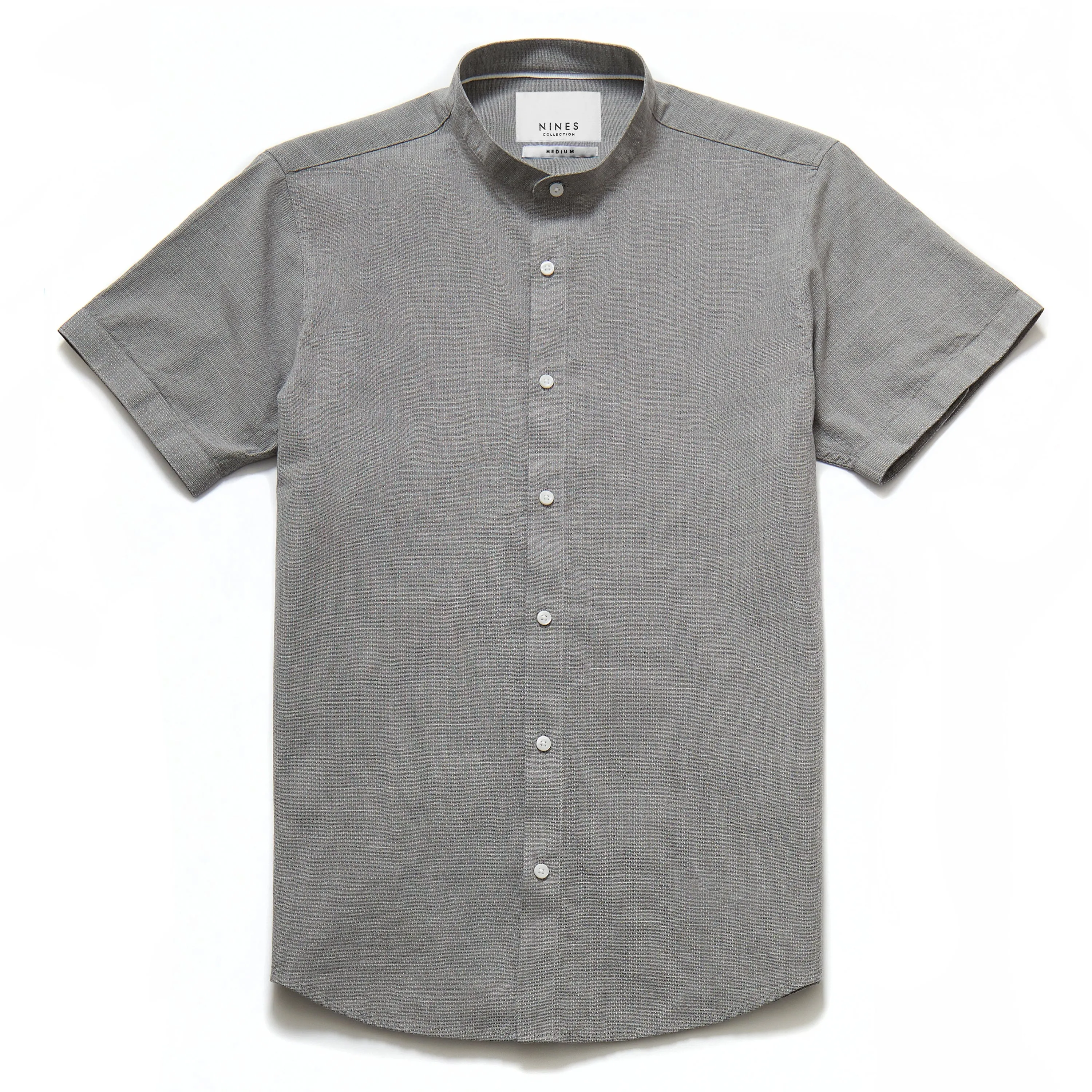 Pironi Textured Grandad Collar Shirt