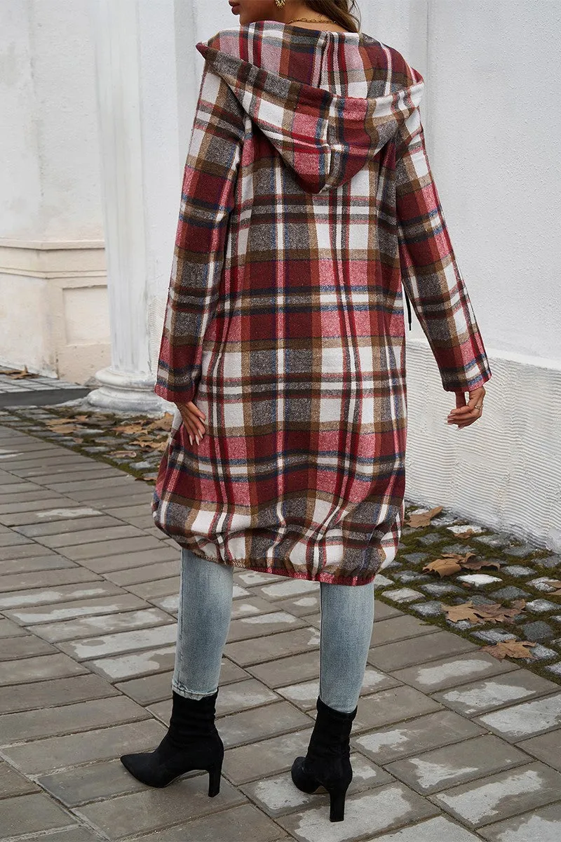 Plaid Hooded Comfort Shirt Jacket