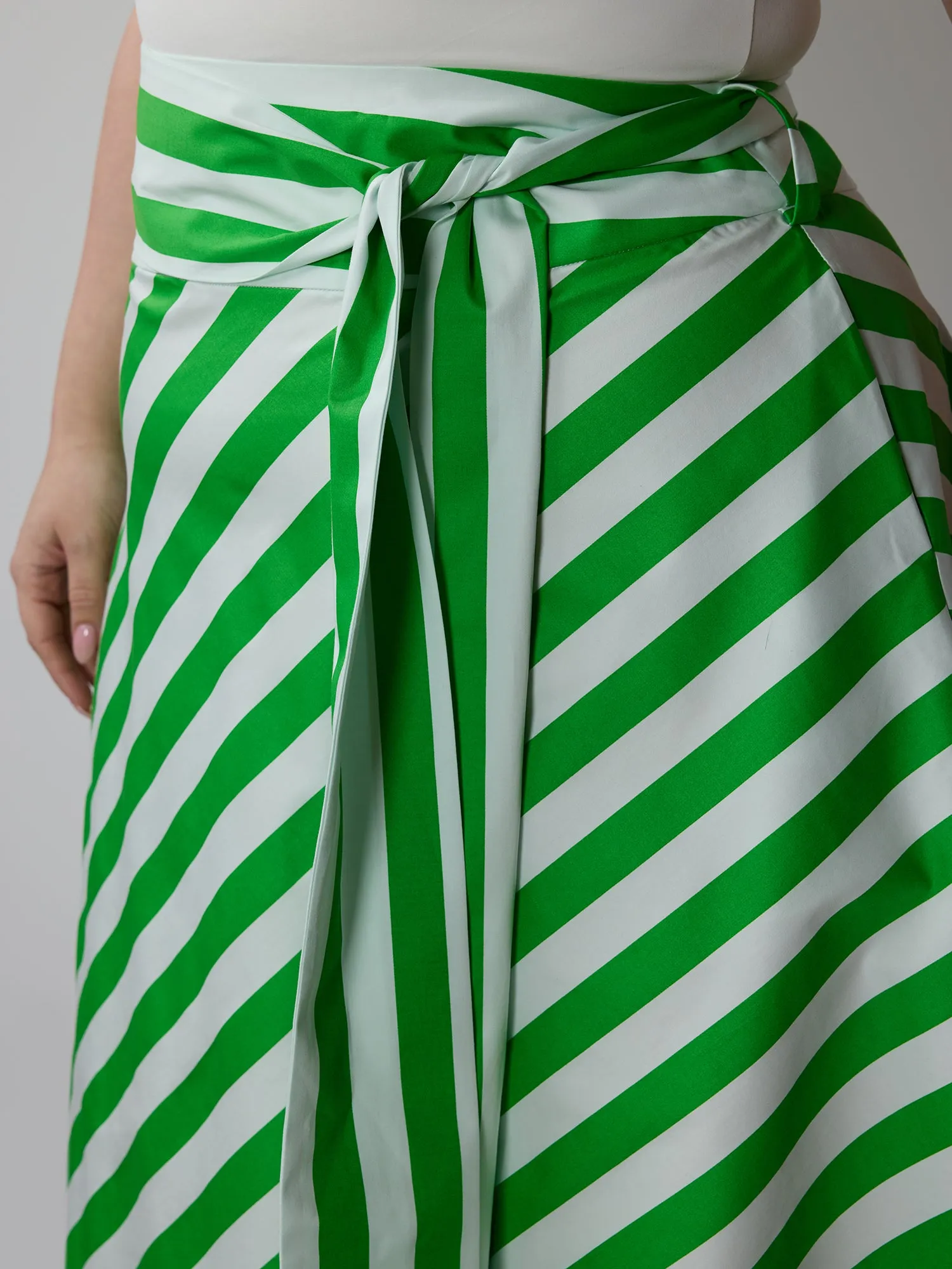 Plus Yarn Dyed Striped Skirt