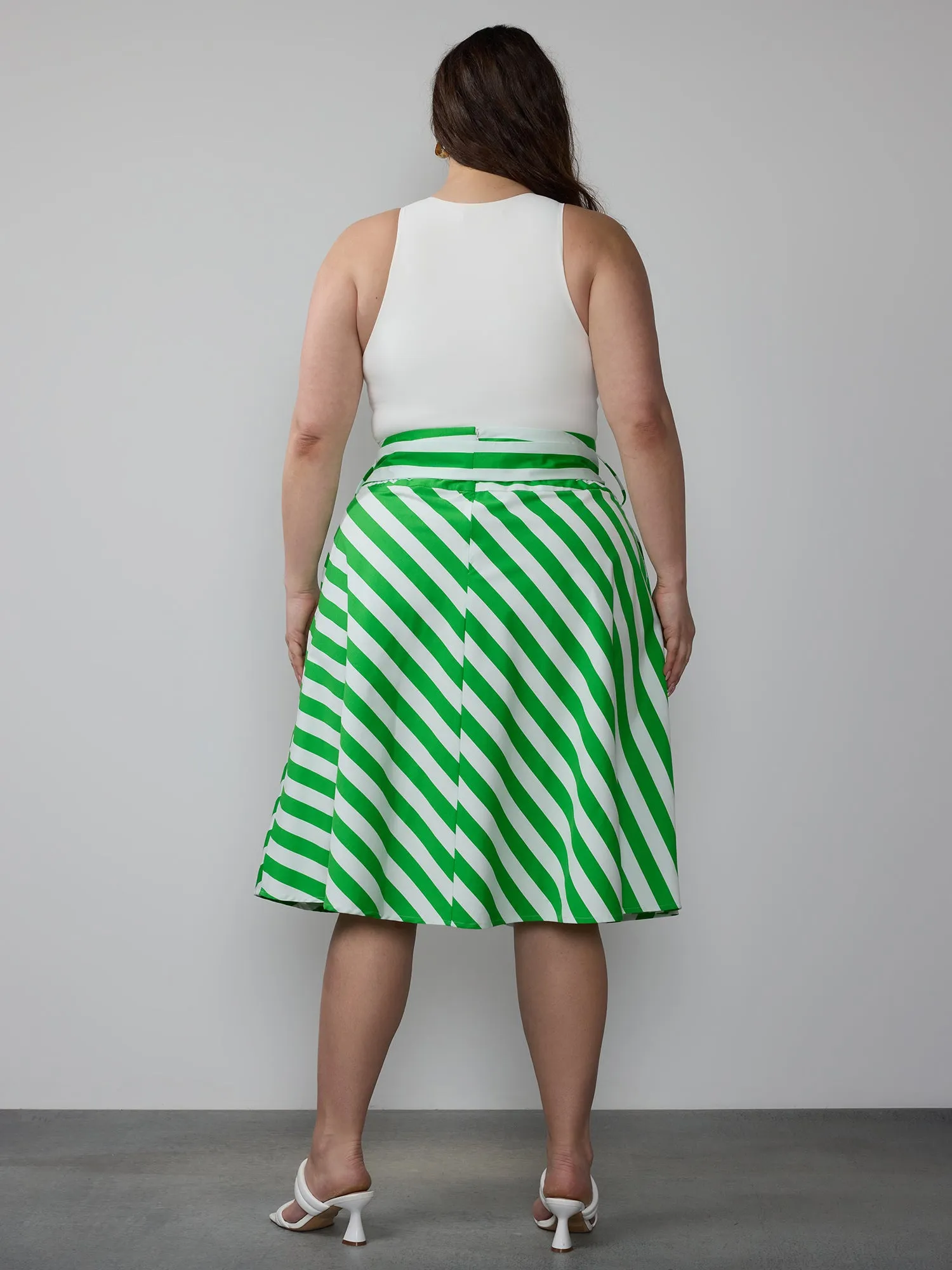 Plus Yarn Dyed Striped Skirt