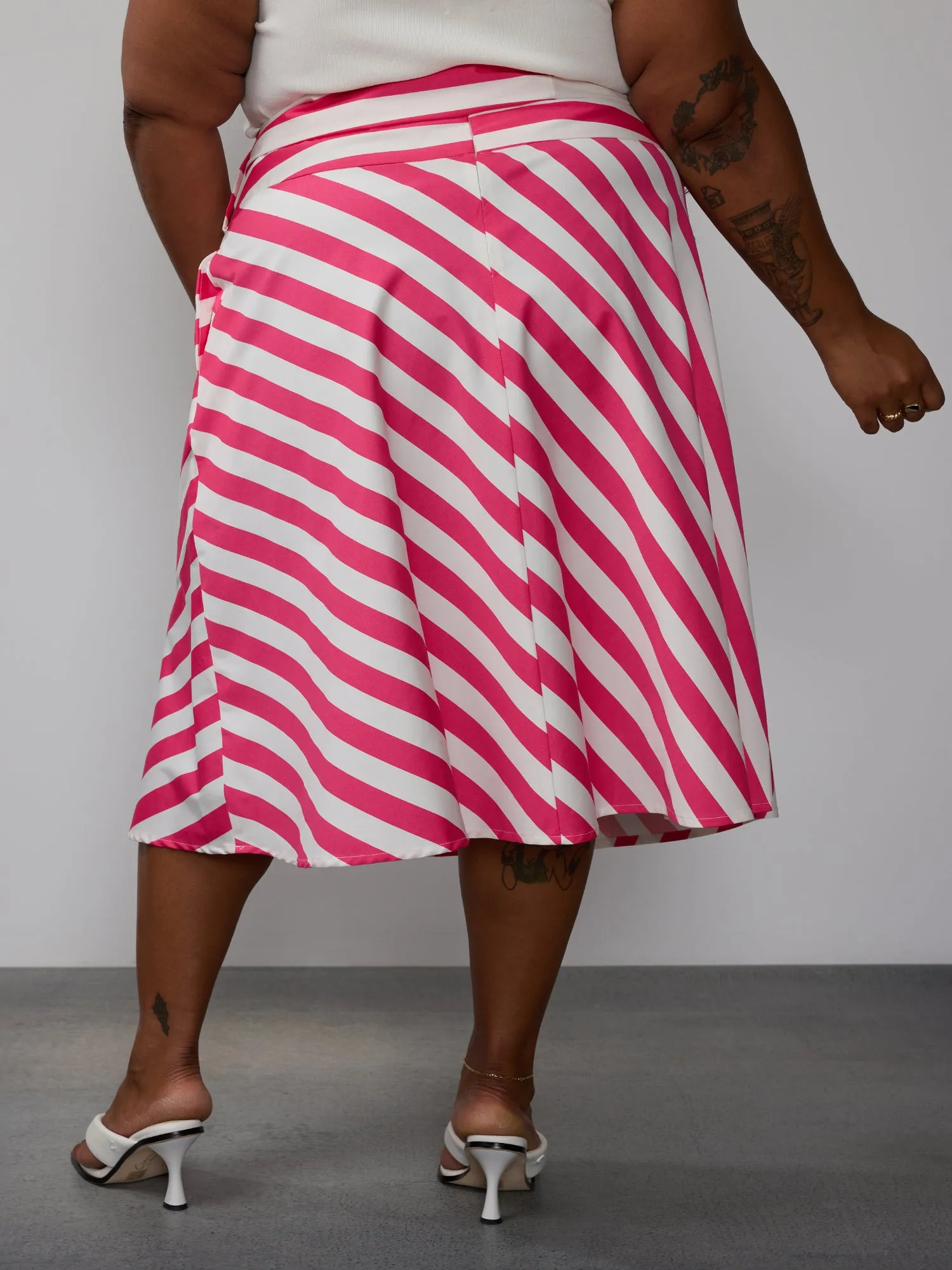 Plus Yarn Dyed Striped Skirt