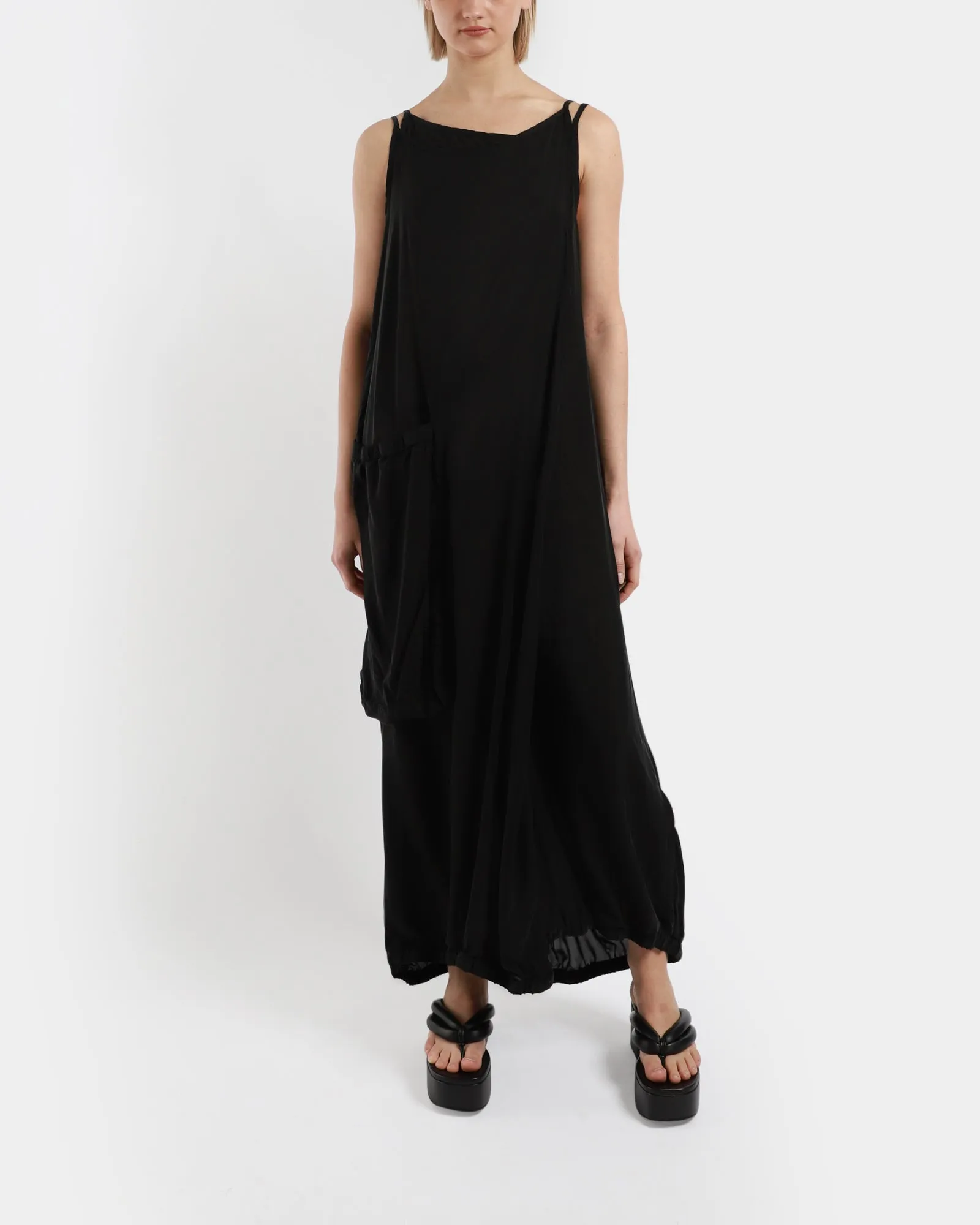 Pockets Silk Layer Dress