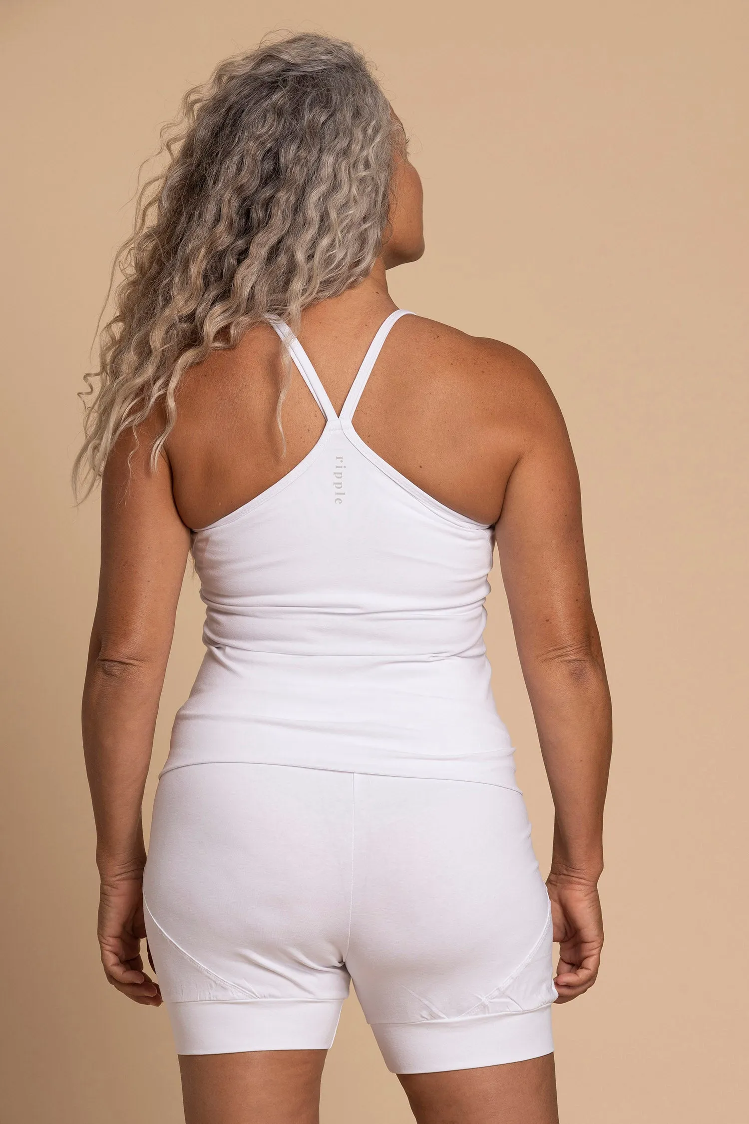 Pure White Criss Cross Yoga Tank Top