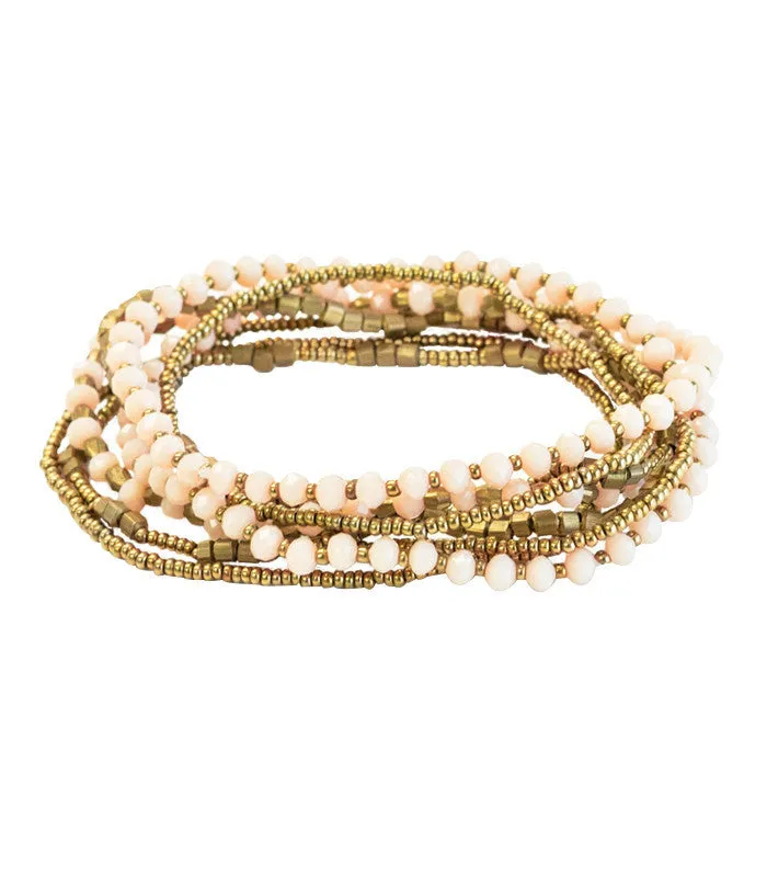 Purpose Jewelry Everly Nine Strand Stretch Bracelet Set (Pink & Gold)