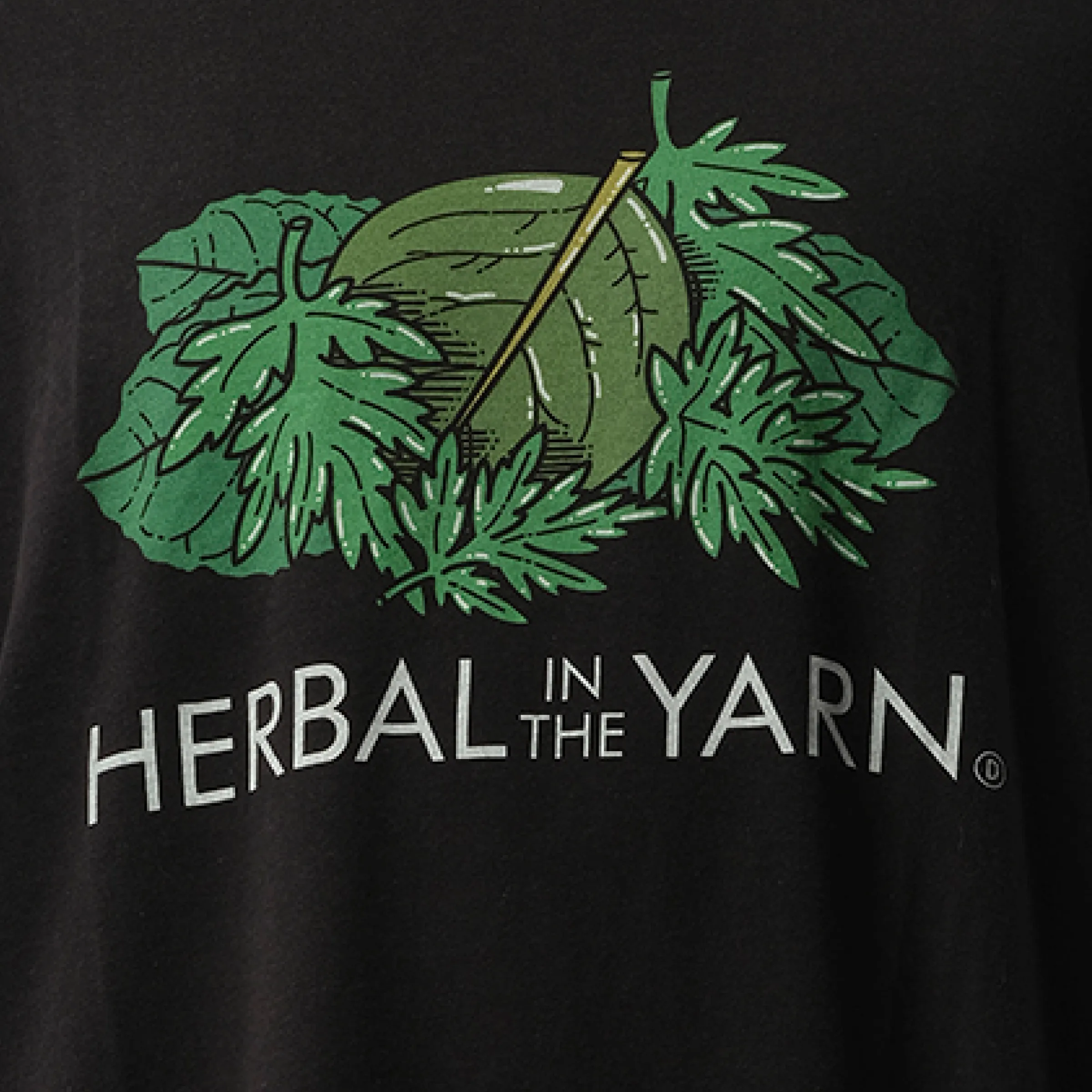 "Herbal in the Yarn" Long Sleeve T-Shirt in Black