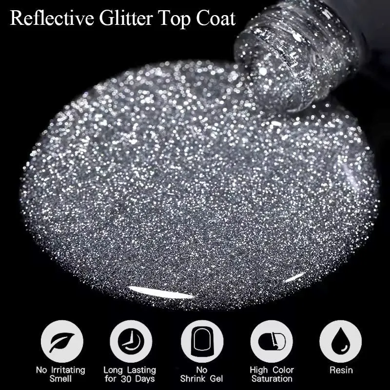 Reflective Glitter Top Coat Born Pretty