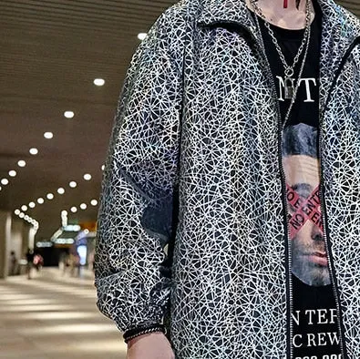 Reflective Loose Casual Streetwear Hip Hop Style Men Jacket