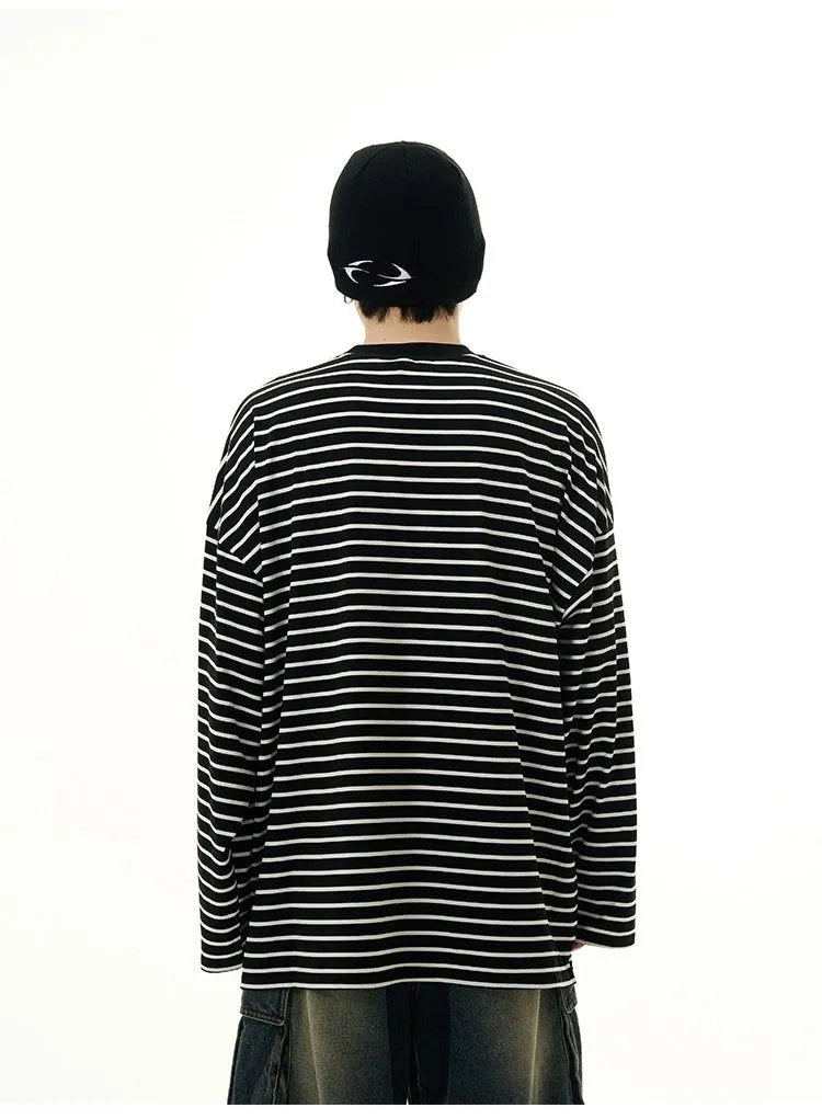 Relaxed Fit Stripes Long Sleeve T-Shirt