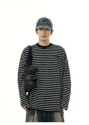 Relaxed Fit Stripes Long Sleeve T-Shirt