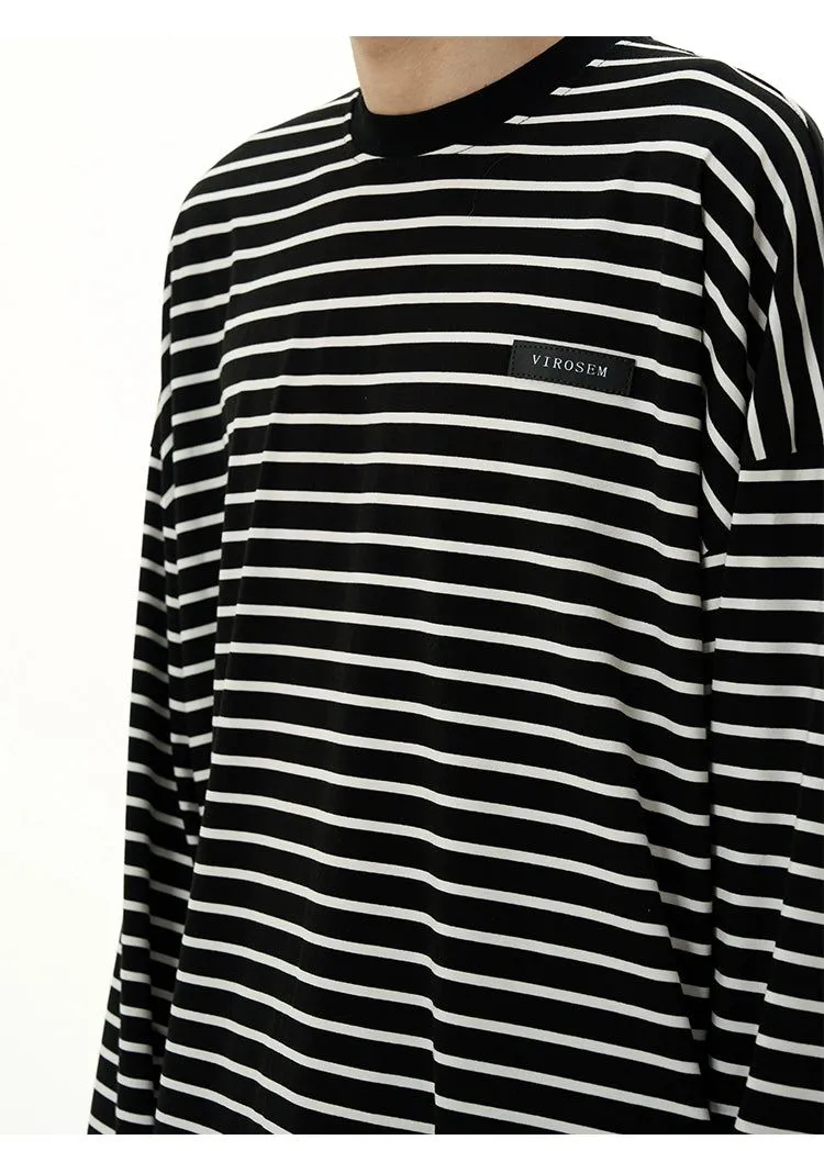 Relaxed Fit Stripes Long Sleeve T-Shirt