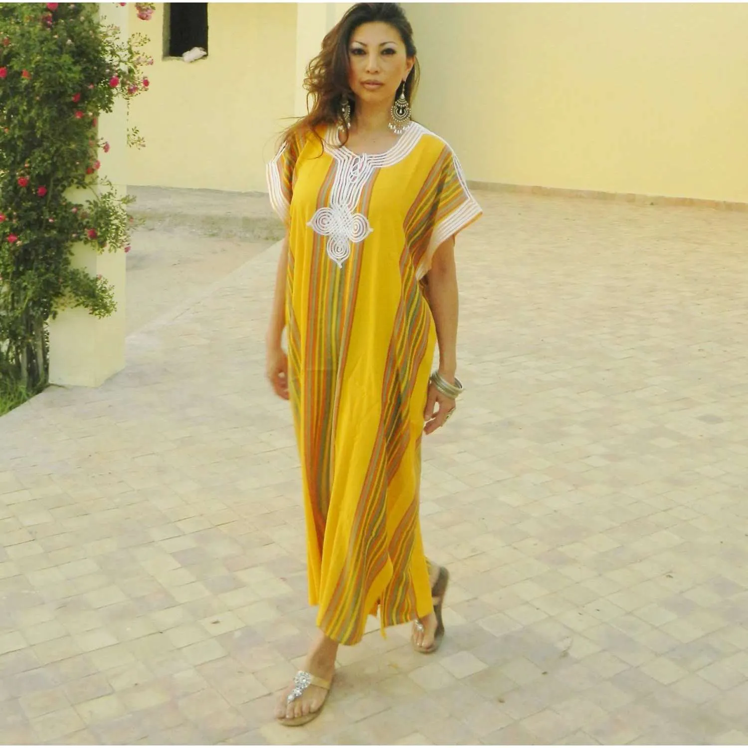 Resort Caftan Bedoin Style- Yellow