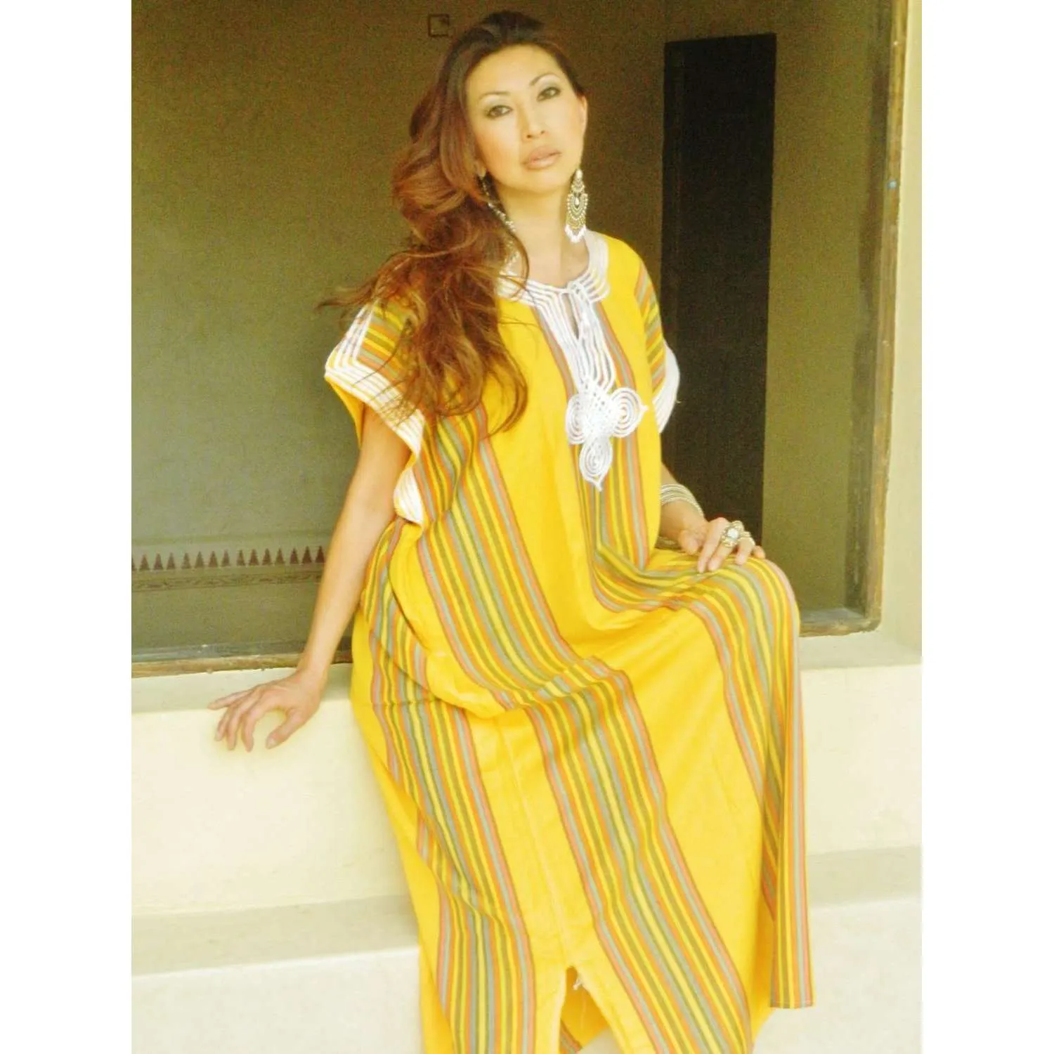 Resort Caftan Bedoin Style- Yellow