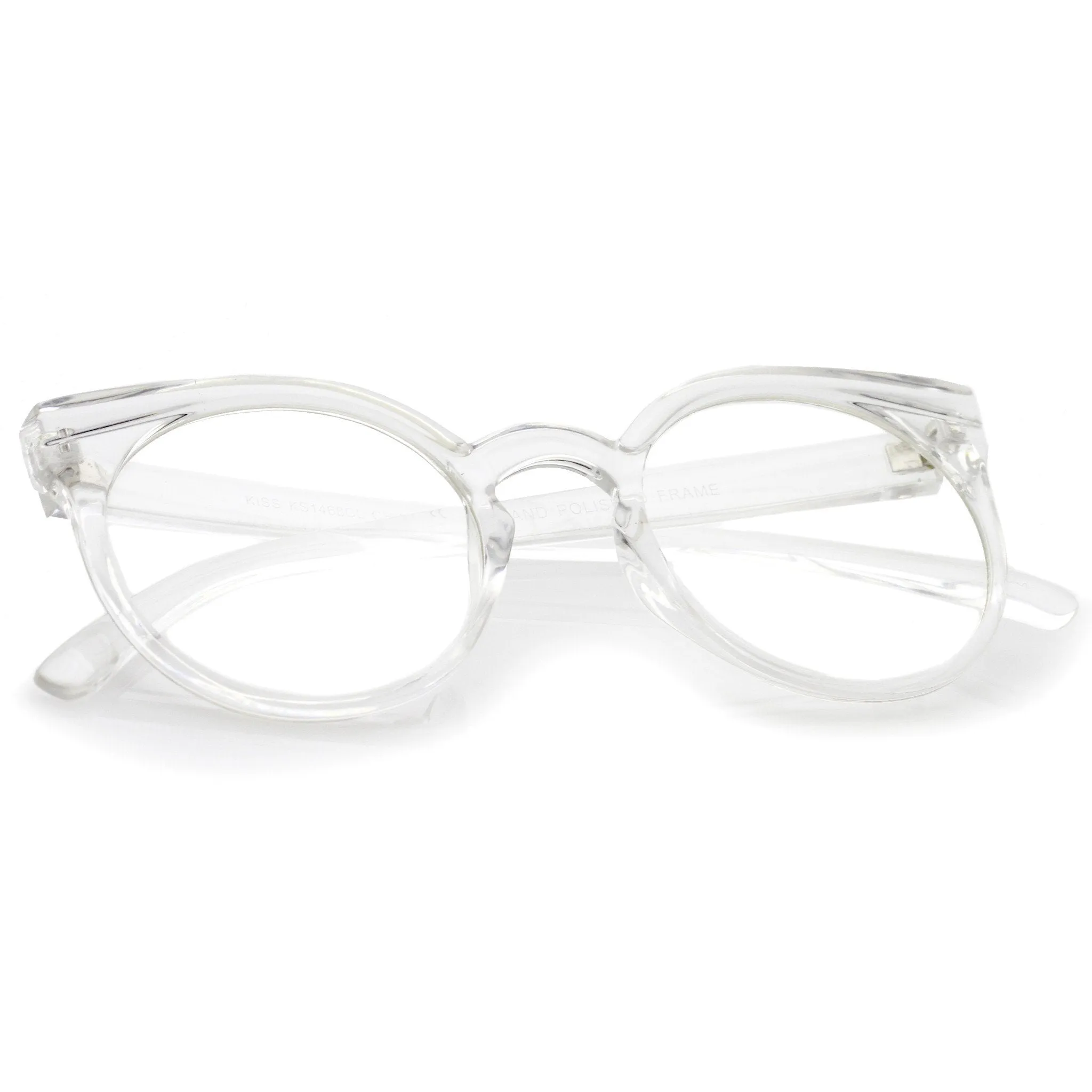 Retro Modern Translucent Round Clear Lens Glasses