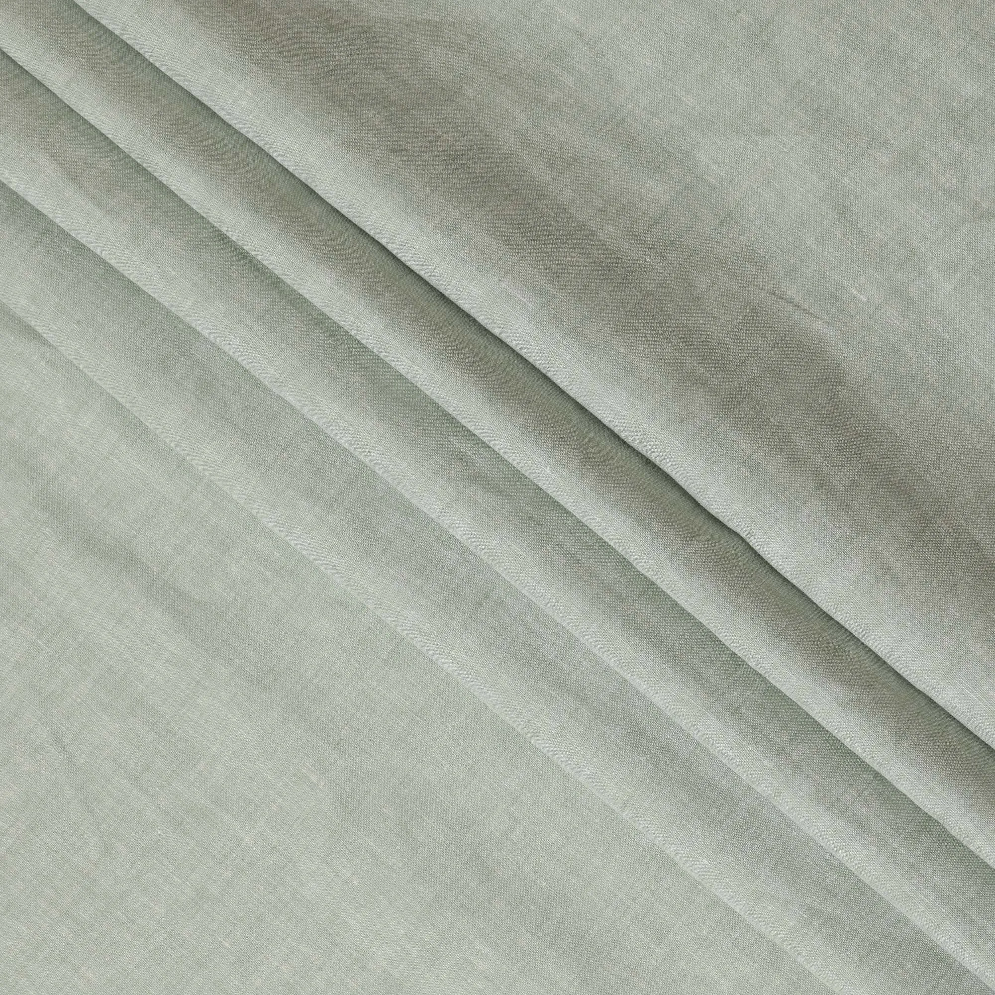 Sage Green Pure Linen Fabric for Tailoring, 60 Lea, 150 cm Width-D20557