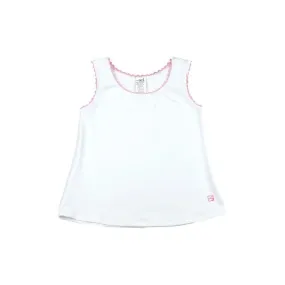 SET Athleisure Riley Razor Tank White Pink Ric Rac