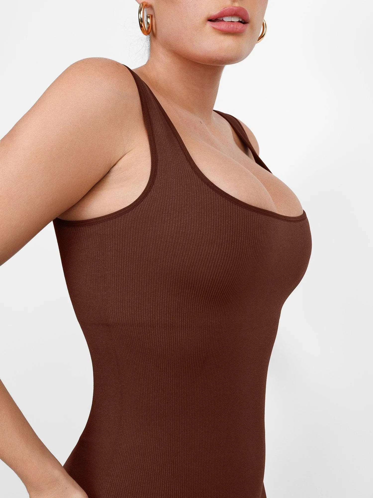 Shapewear Square Neck Tank Workout Seamless Jumpsuit