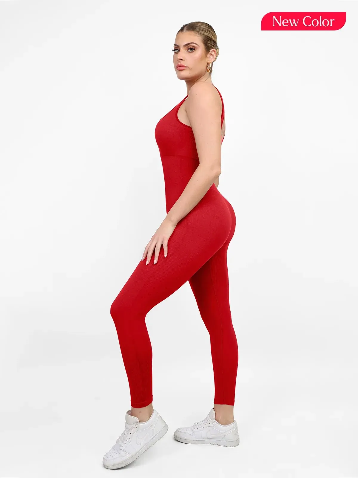 Shapewear Square Neck Tank Workout Seamless Jumpsuit