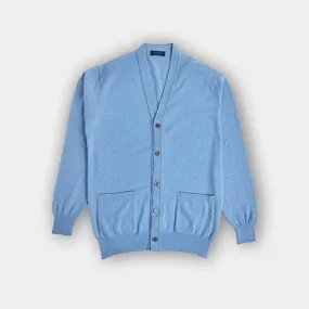 Sky Blue Lightweight Cashmere Cardigan