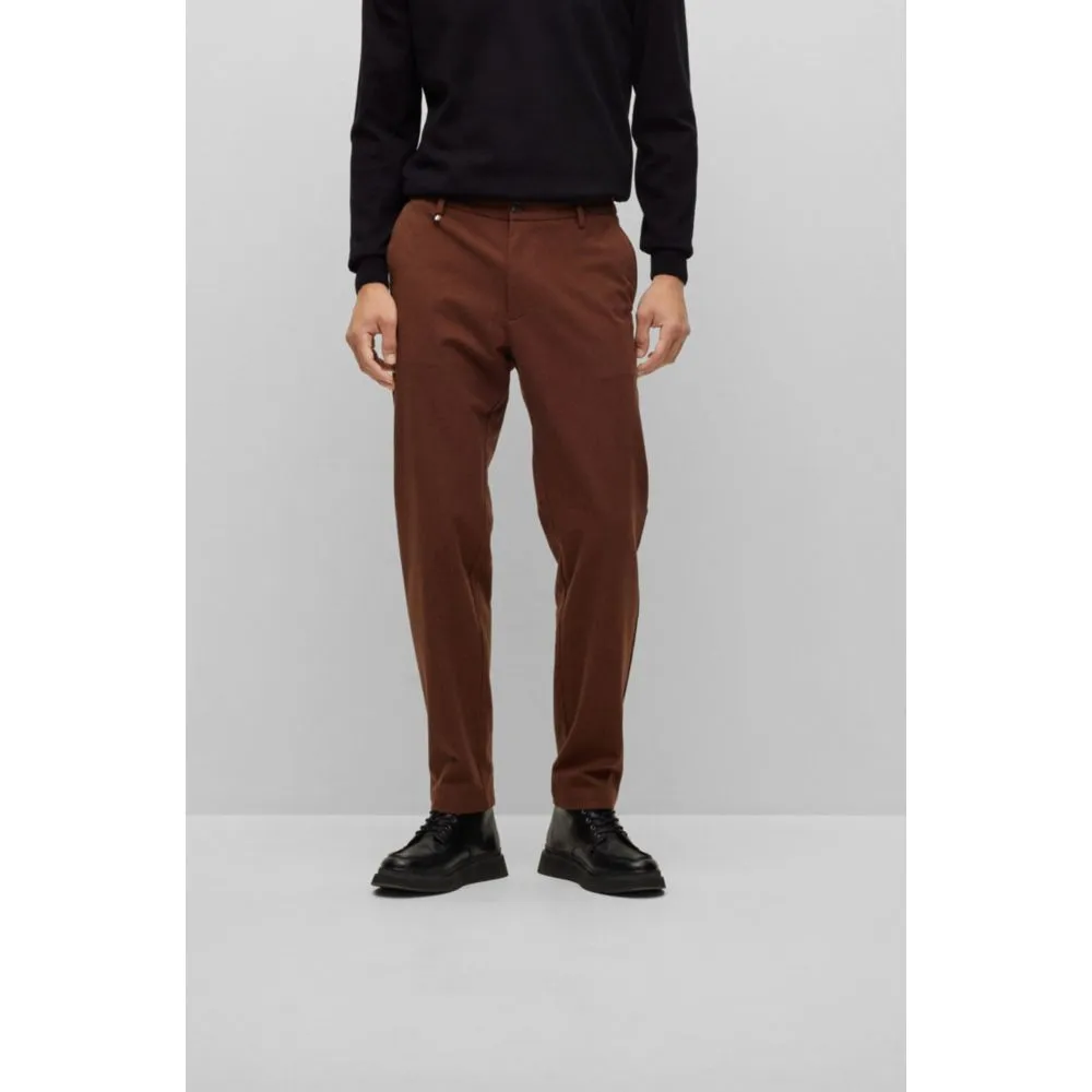 Slim-fit trousers in micro-patterned stretch fabric