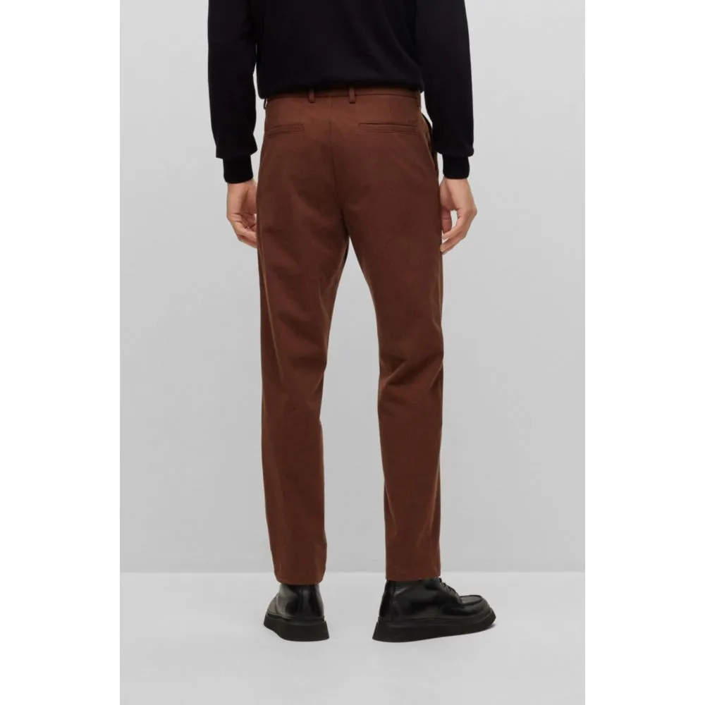 Slim-fit trousers in micro-patterned stretch fabric