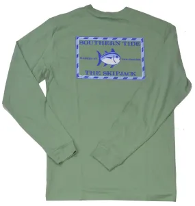 Southern Tide Men's LS Original Skipjack T-Shirt/Bay Leaf Green