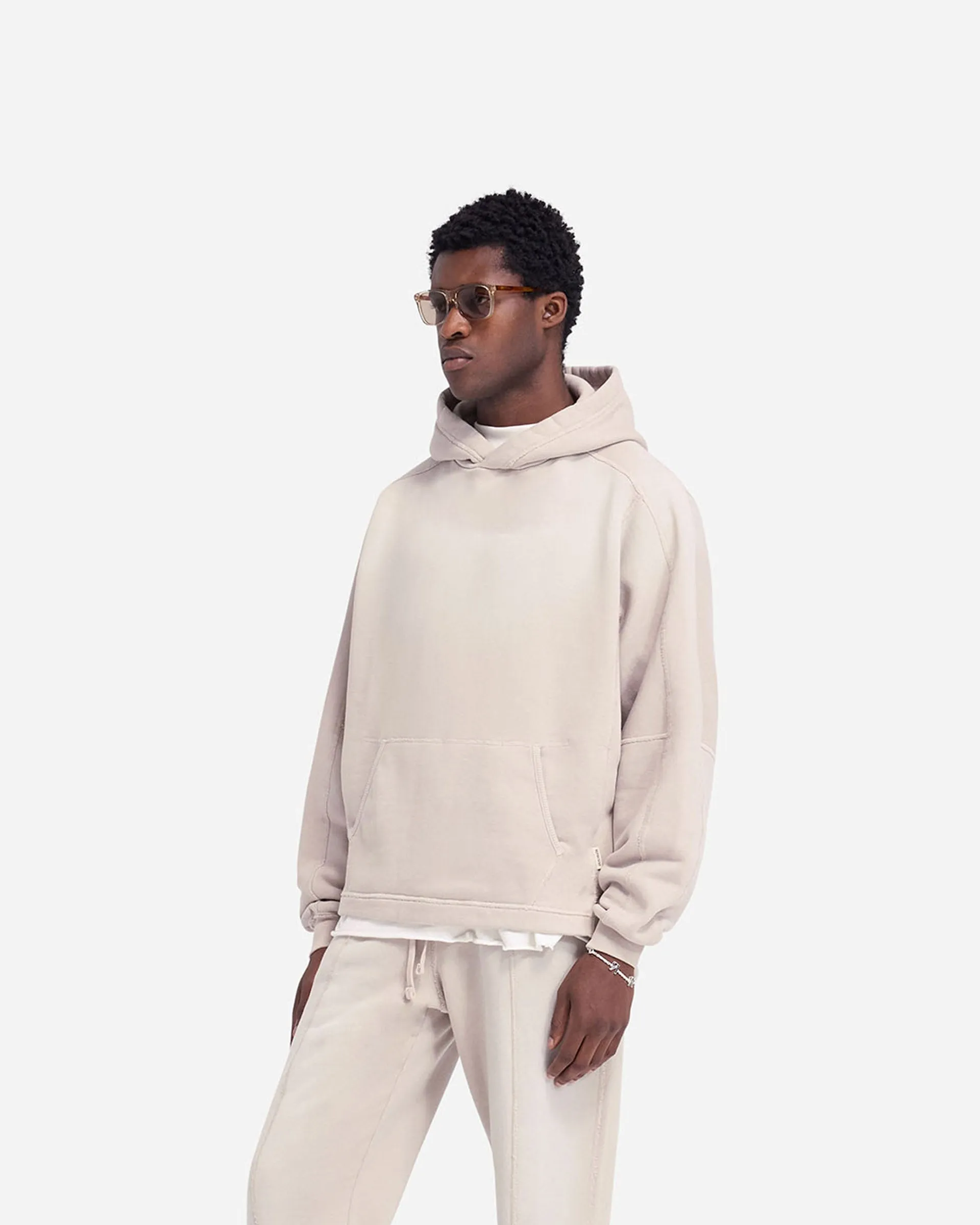 Stepped Hem Hoodie - Oat